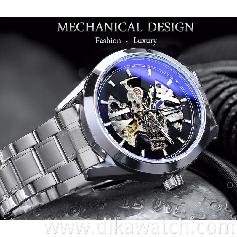 New winner mechanical watch fashion hollow waterproof watches automatic men relogio masculino GMT1192